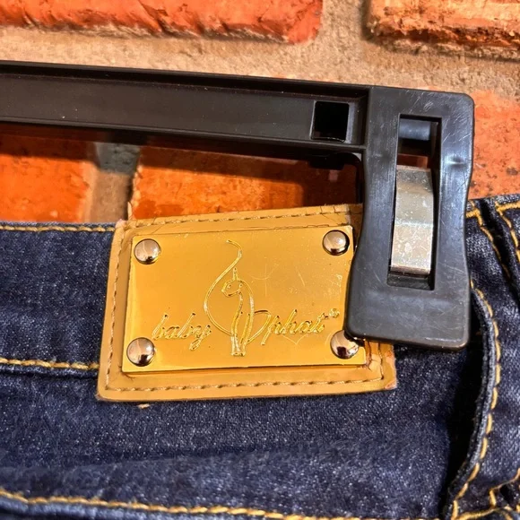 Baby Phat womens y2k cuffed mid rise cropped jeans blue 29 X 24.5 - Picture 2 of 5